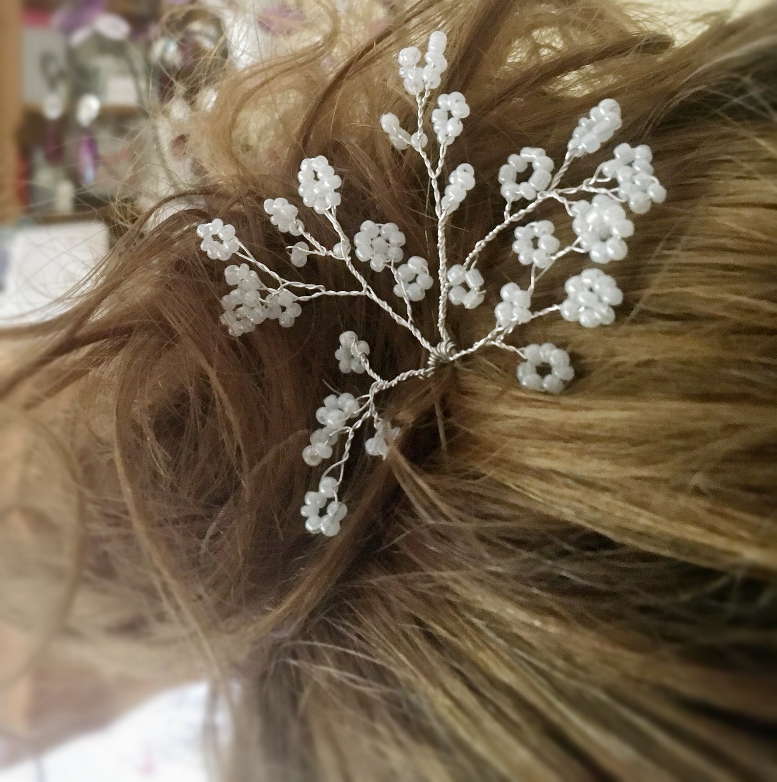 Beaded wedding hair pins bun pins hair vine babys breath Etsy