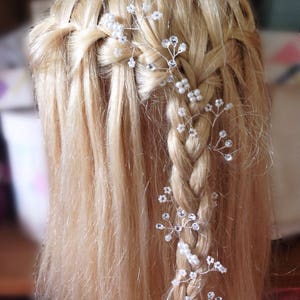 Pearl Vine Wedding Hair Vine | Floral Pearl Bridal Hair Accessory| Boho Headband | Rhinestone Diamanté Headpiece | Delicate Flower chain