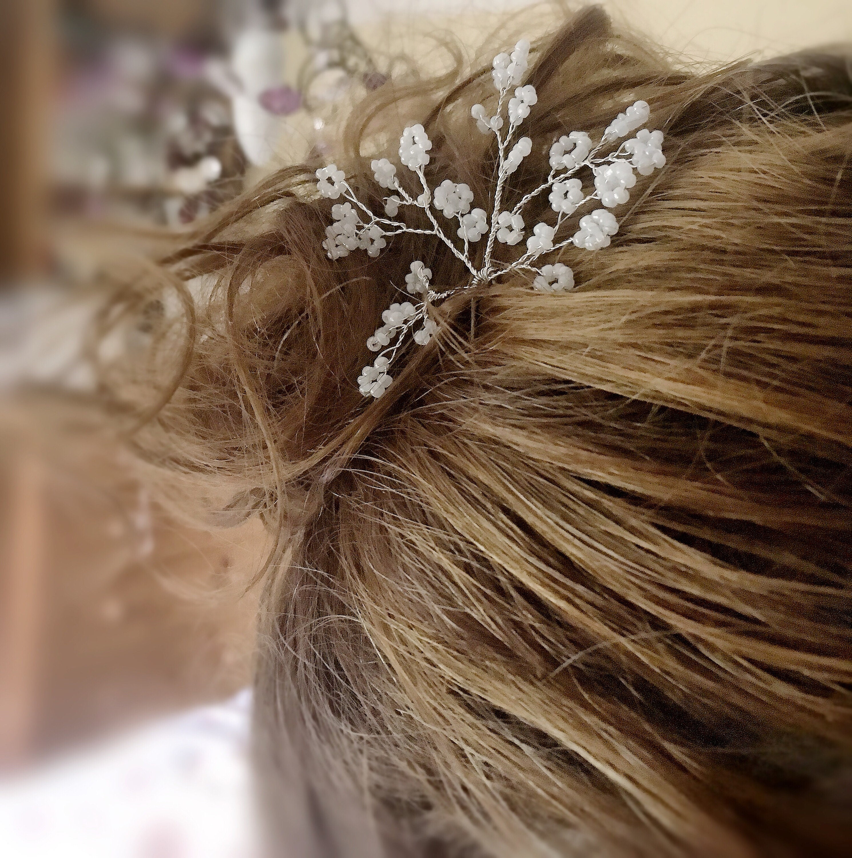 Beaded wedding hair pins bun pins hair vine babys breath Etsy