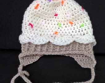 Baby girls cupcake hat, photo prop, gift can make in your colours.