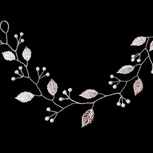 Athena wedding Leaf hair vine Crown, Boho Roman Tiara, Grecian Wreath, Bridal Hair Accessories,  bridal headband, silver leaf, pagan, celtic
