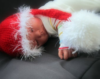 Baby Christmas elf/Pixie Hat  Photo Prop, babies first xmas gift