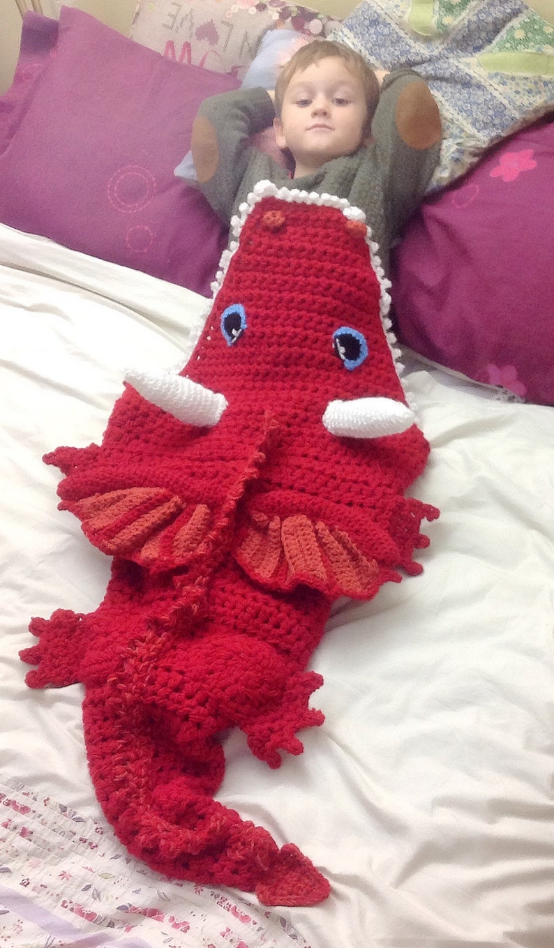 Crochet Dragon Blanket chunky knit snuggle sack Cocoon. Etsy