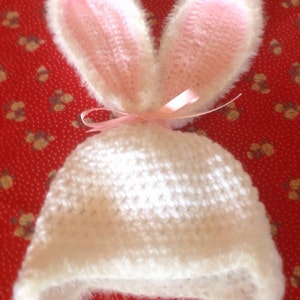 Baby Bunny Rabbit Crochet hat, Newborn to 1 year image 3