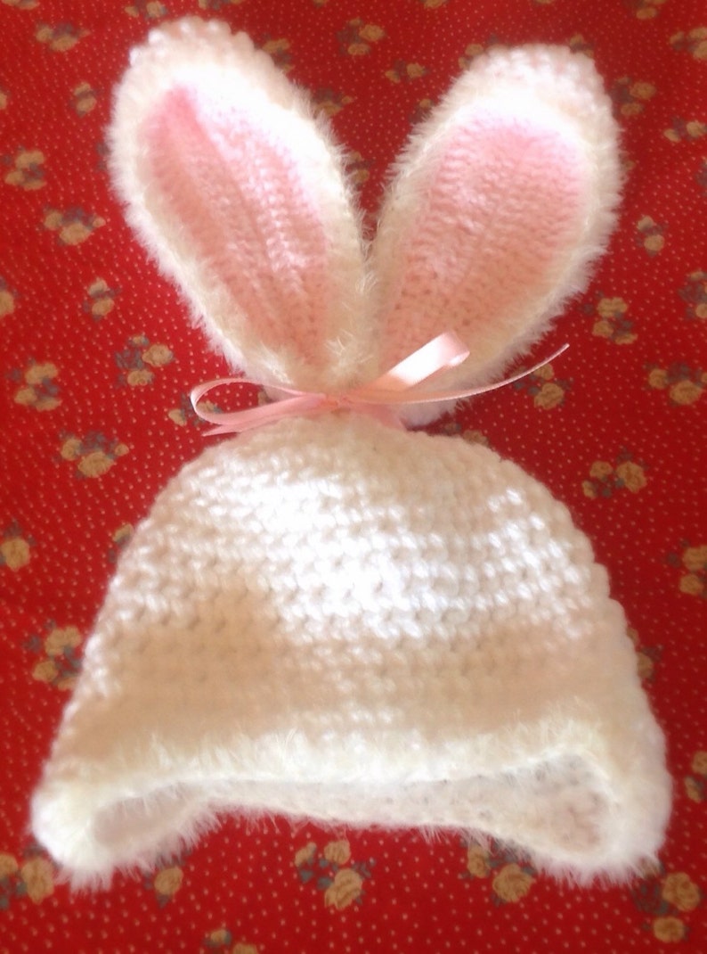 Baby Bunny Rabbit Crochet hat, Newborn to 1 year image 3