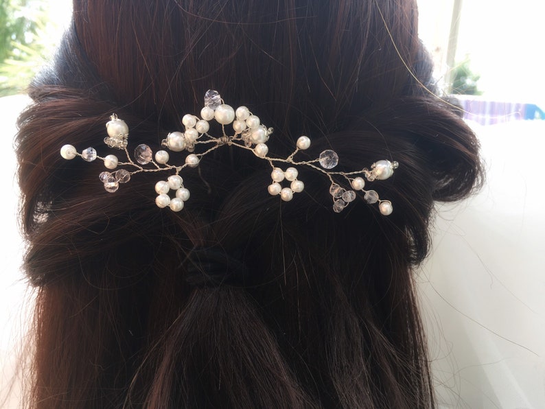 Ballet recital garden party hair vine Holy communion Bridesmaid Wedding Hair Pin Bridal Headpiece Bun pin Prom Flowergirl