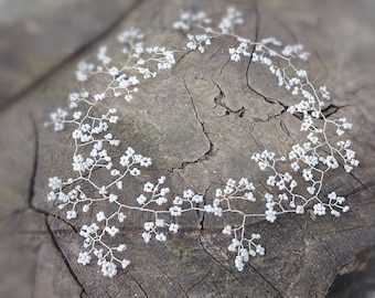 Silver Wedding Hair Vine | Pearl Gypsophila Bridal Headpiece | Babies Breath