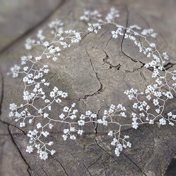 Bridal Hair Vine | Silver Gypsophila Wedding circlet| Bridesmaid hair accessory | Baby’s Breath Crown | Boho Rustic Woodland forest Wedding