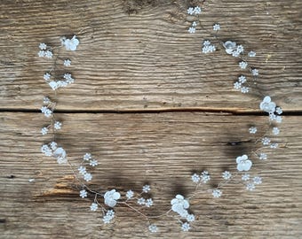 Delicato fermaglio floreale per capelli / Gypsophila da sposa, perline di perle