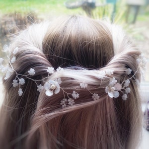 Dainty Floral Hair Vine | Silver Gypsophila Wedding Hairpiece | minimalist dainty| Baby's Breath flower |Bridal Bridesmaids, pearl
