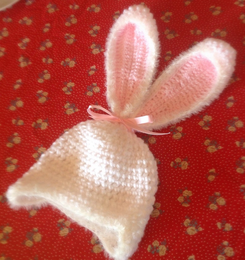 Baby Bunny Rabbit Crochet hat, Newborn to 1 year image 2