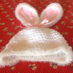 Baby Bunny Rabbit Crochet hat, Newborn to 1 year image 1