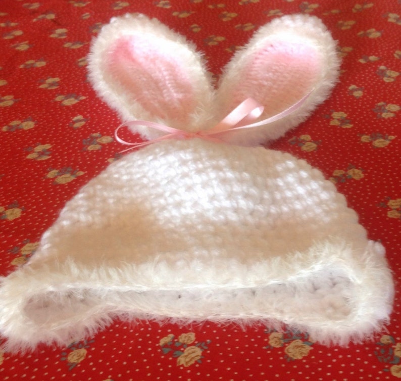 Baby Bunny Rabbit Crochet hat, Newborn to 1 year image 1