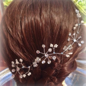 Sparkling Bridal Hair Vine | Wedding Hair Vine with Pearls & Crystals | Rhinestone Headpiece, Floral Hair Accessory, Bling Bridal Headband