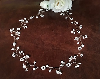 Bridal hair vine | Beautiful tiny dainty flowers | Beach wedding|Boho Bridal hair accessory | Bridesmaid gift | Floral hair piece wreath