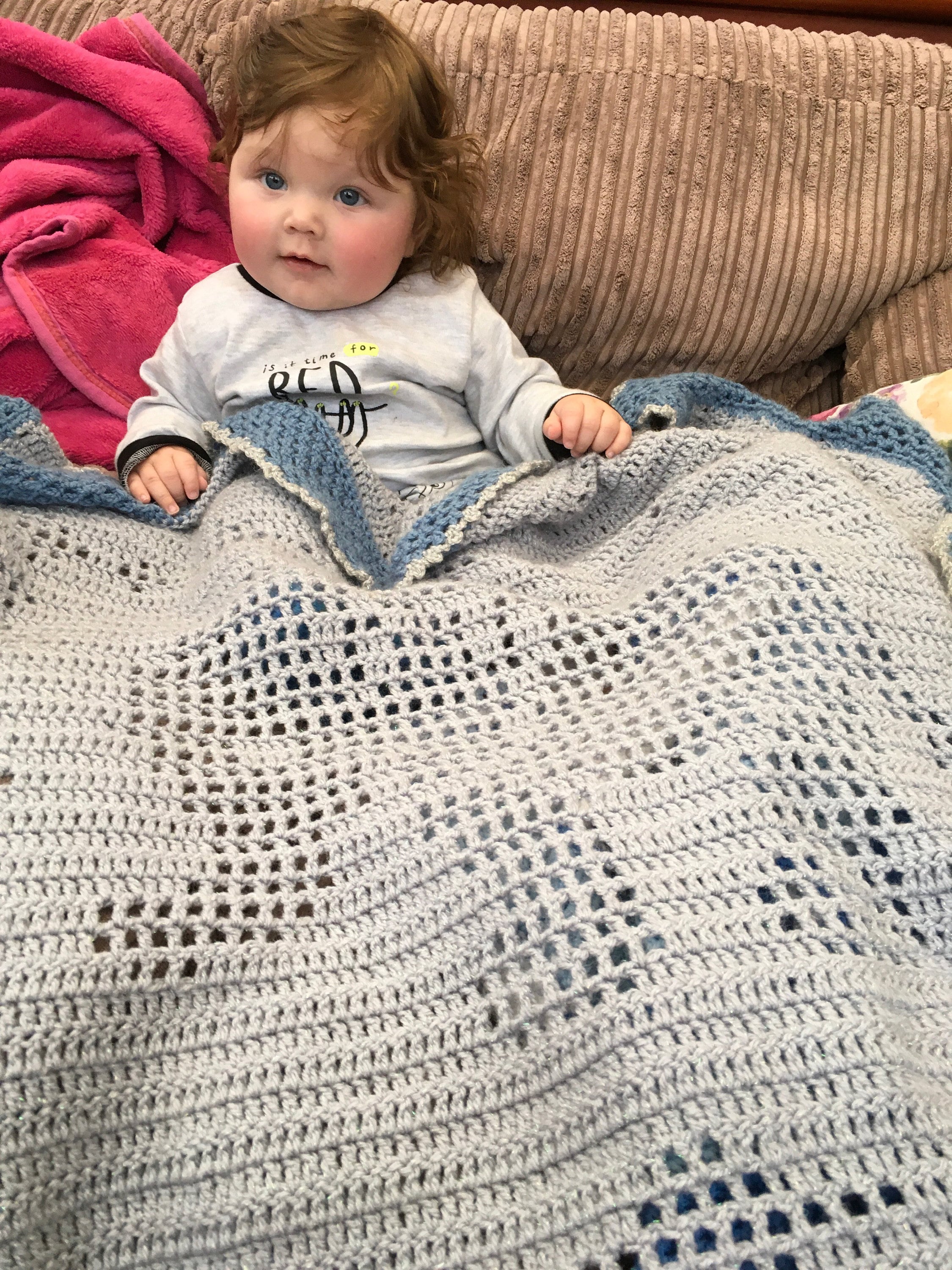 Crochet Baby Filet Elephant Blanket Christening New Baby Etsy