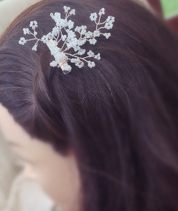 babys breath hair clip