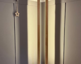 Double-Sided Wooden Floor Lamp