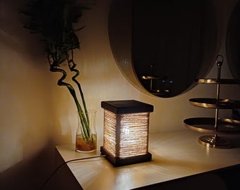 Wooden Jute Twine Desk Lamp