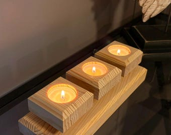 Floating Wooden Candle Holder