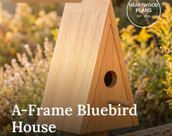 Vogelhaus Pläne PDF | DIY A- Frame Bluebird Haus | Zedern-Nistkasten mit Schnittliste | Anfänger Holzbearbeitung Sofort Download