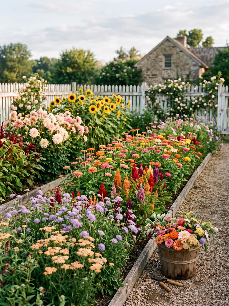 Cut Flower Garden Plan PDF | Cottage Cutting Garden Design | Bouquet ...