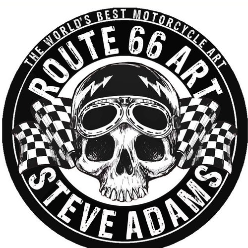 Harley Davidson Motorcycle Route 66 Art Print