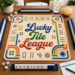 Tapis de jeu de mahjong personnalisé, nappe de table personnalisée pour les mamans et les grands-mères