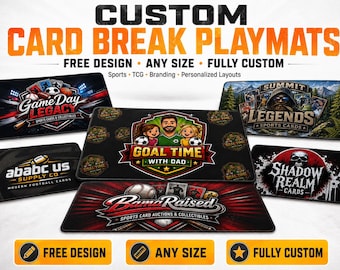 Custom Card Break Playmat | Personalized Any Size Desk Pad Sports Cards, TCG Box Breaks