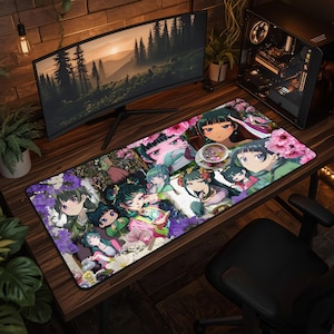 Tapis de souris Maomao, tapis de bureau anime Apothecary Diaries, tapis de souris gaming Kawaii, tapis de clavier Anime Girl XL, configuration de bureau confortable