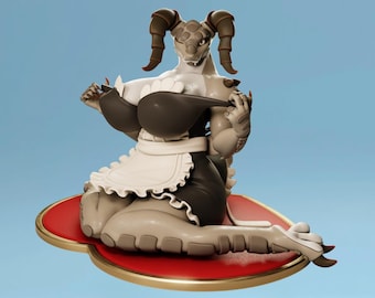Deathclaw Maid Figure, 3D Printed Painted Statue, Handmade Fantasy Collectible