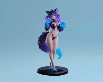 Lycaenia wolfmeisje anime figuur | Handgemaakt harsstandbeeld | Geschilderd verzamelobject | Anime-bureaudecoratie