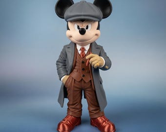 Mickey Mouse-figuur | Peaky Blinders-standbeeld gangster | Handgemaakt tekenfilmverzamelobject