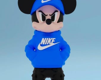 Mickey Mouse-figuur | Streetwear stedelijk standbeeld | Handgemaakte tekenfilmcollectie | Fanart-cadeau