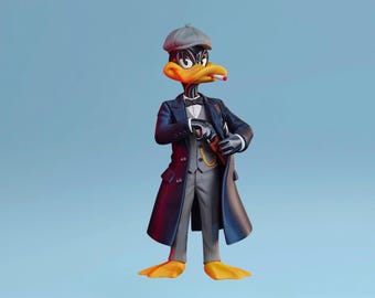 Daffy Duck-figuur | Peaky Blinders-standbeeld gangster | Handgemaakt verzamelobject Looney Tunes | Cadeau