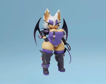 Hand-Painted Resin Bat Girl Figure by GeneralButa | Winged Demon Collectible Statue | Fan Art Gift