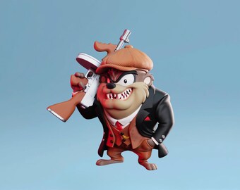 Taz-figuur | Peaky Blinders-standbeeld gangster | Handgemaakt verzamelobject | Cartooncadeau