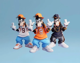 Goofy-figuur | Streetwear-standbeeld hiphop | Handgemaakt verzamelobject urban cartoon | Disney-fancadeau