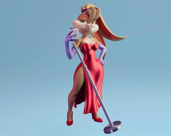 Lola Bunny Jessica Edition-figuur | Meerdelig PLA-beeldje | 3D-verzameldecor