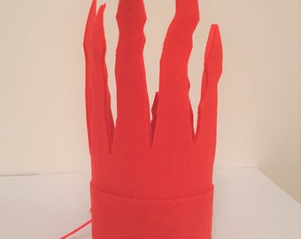 Red felt Gothic lady gaga drag race crown headpiece