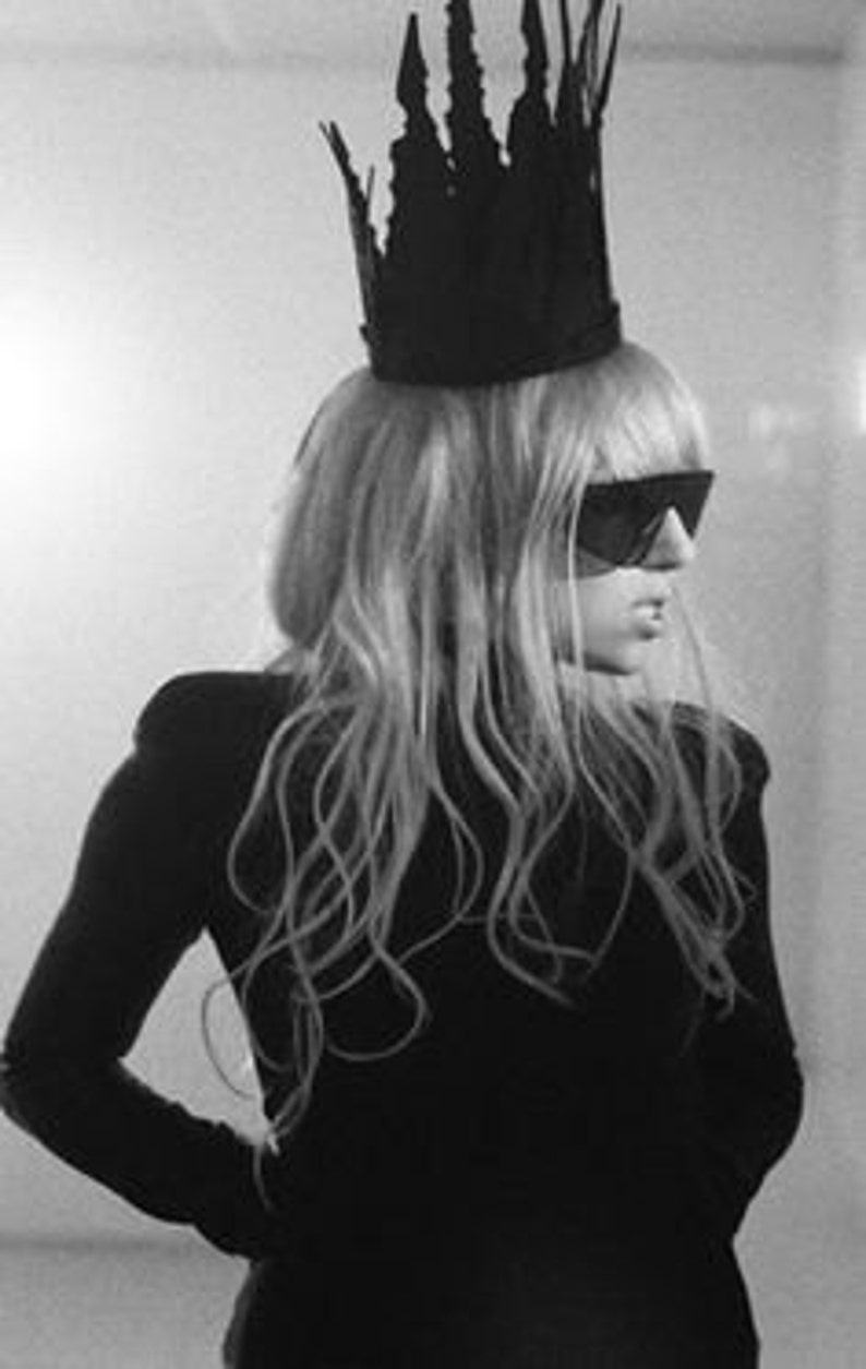 HALLOWEEN LADY GAGA inspired black crown. bad romance. Fancy dress, black Gothic crown image 3