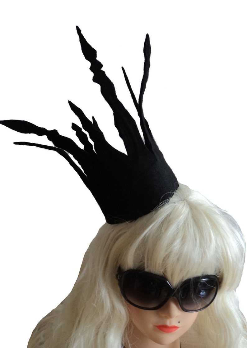 HALLOWEEN LADY GAGA inspired black crown. bad romance. Fancy dress, black Gothic crown image 1