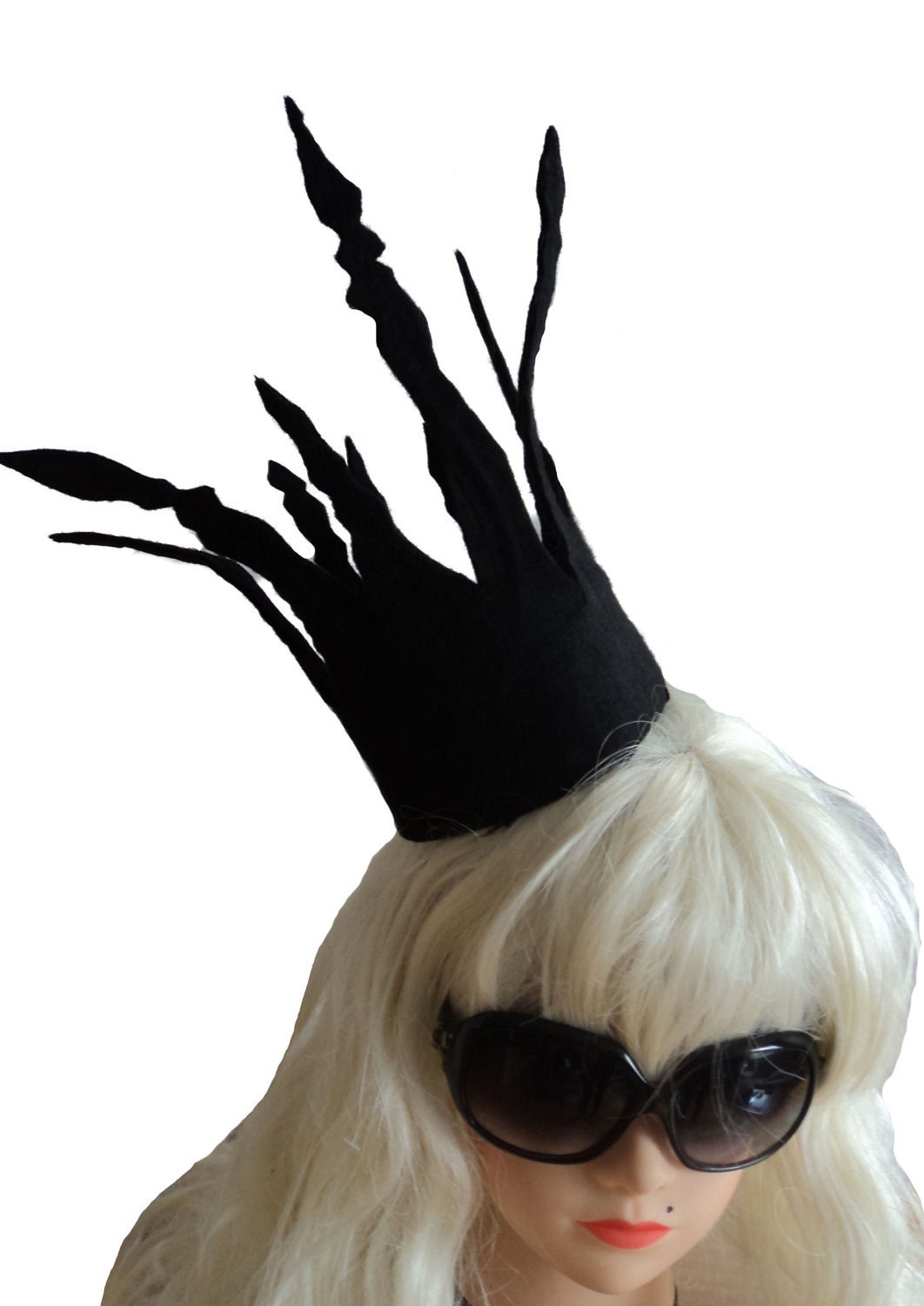 HALLOWEEN LADY GAGA Inspired Black Crown. Bad Romance.