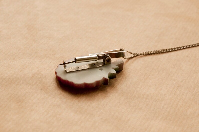 Brooch Necklace Converter Silver Plated Vertical