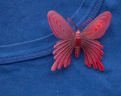 Red Butterfly Brooch Pin