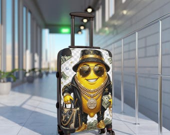 Resväska med karaktären Citronkungen | Lyxigt bling-emoji-väska