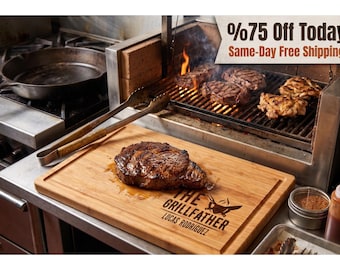 Custom Cutting Board, Personalized BBQ Grilling & Cheese Serving Board, Father’s Day Gift, Best Christmas gift, New Home gift, Dad Gift