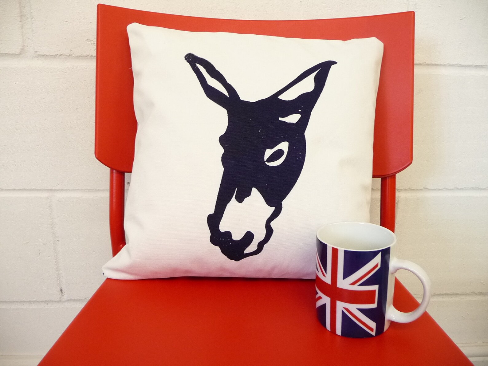 Blue or Red Donkey Cushions Etsy