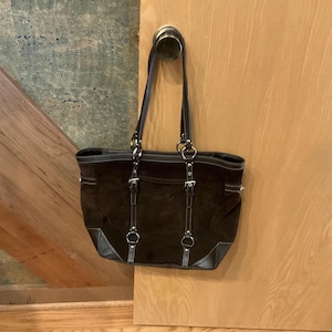 Vintage Coach Suede Handbag - Etsy