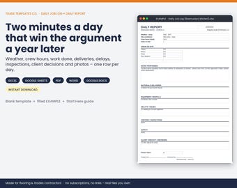 Daily Job Log + Daily Report template